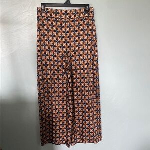 Zara Wide Leg Pants with Geometric Pattern